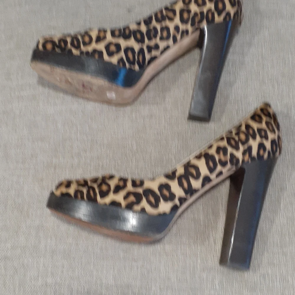 Micheal Michael Kors leopard open toe slipon  heel shoe size 7.5M - Picture 8 of 12